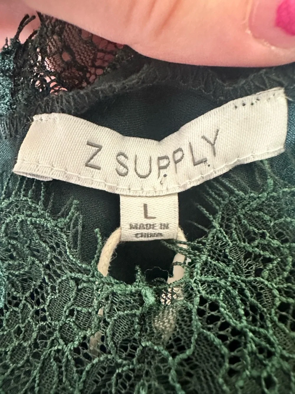 Z SUPPLY After Hours Garland Green Satin Midi Dress | Size Large | NWT